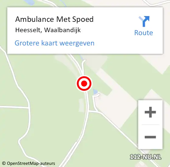 Locatie op kaart van de 112 melding: Ambulance Met Spoed Naar Heesselt, Waalbandijk op 13 september 2018 03:22