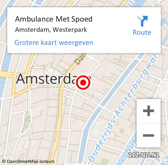 Locatie op kaart van de 112 melding: Ambulance Met Spoed Naar Amsterdam, Noord-Bevelandstraat op 13 september 2018 08:43