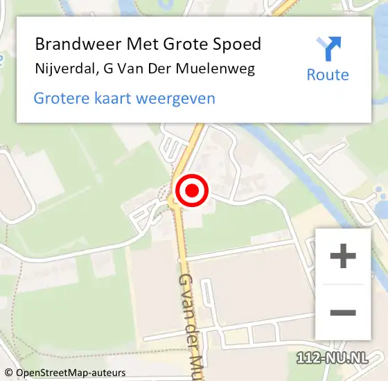 Locatie op kaart van de 112 melding: Brandweer Met Grote Spoed Naar Nijverdal, G van der Muelenweg op 13 september 2018 09:15
