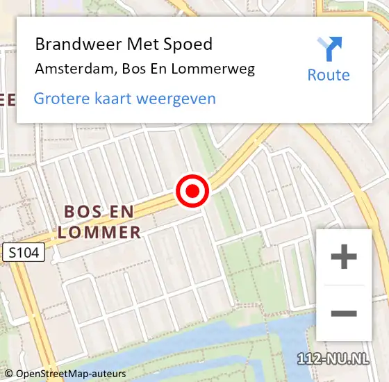 Locatie op kaart van de 112 melding: Brandweer Met Spoed Naar Amsterdam, Bos En Lommerweg op 13 september 2018 09:58