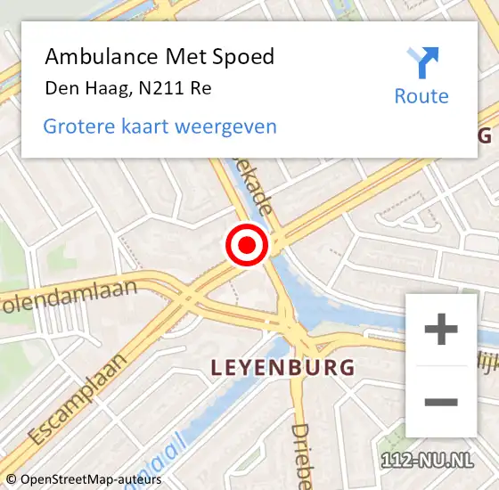 Locatie op kaart van de 112 melding: Ambulance Met Spoed Naar Den Haag, N211 Re op 13 september 2018 10:03