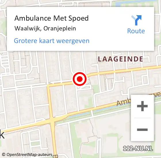 Locatie op kaart van de 112 melding: Ambulance Met Spoed Naar Waalwijk, Oranjeplein op 13 september 2018 10:37