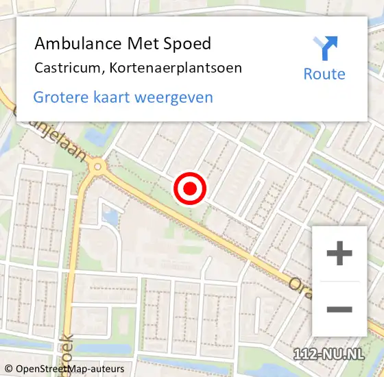 Locatie op kaart van de 112 melding: Ambulance Met Spoed Naar Castricum, Kortenaerplantsoen op 13 september 2018 16:03