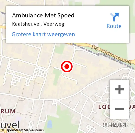 Locatie op kaart van de 112 melding: Ambulance Met Spoed Naar Kaatsheuvel, Veerweg op 13 september 2018 16:03