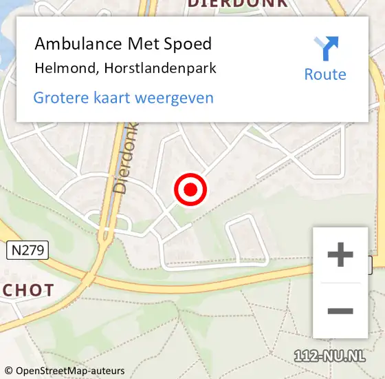 Locatie op kaart van de 112 melding: Ambulance Met Spoed Naar Helmond, Horstlandenpark op 14 september 2018 01:45