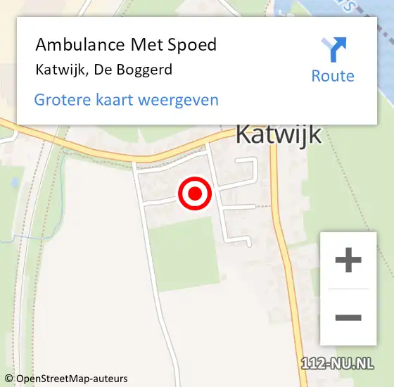 Locatie op kaart van de 112 melding: Ambulance Met Spoed Naar Katwijk, De Boggerd op 14 september 2018 09:19
