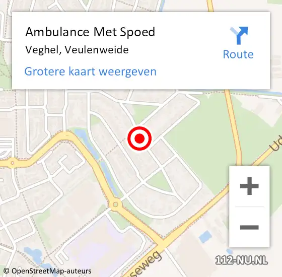 Locatie op kaart van de 112 melding: Ambulance Met Spoed Naar Veghel, Veulenweide op 14 september 2018 12:01
