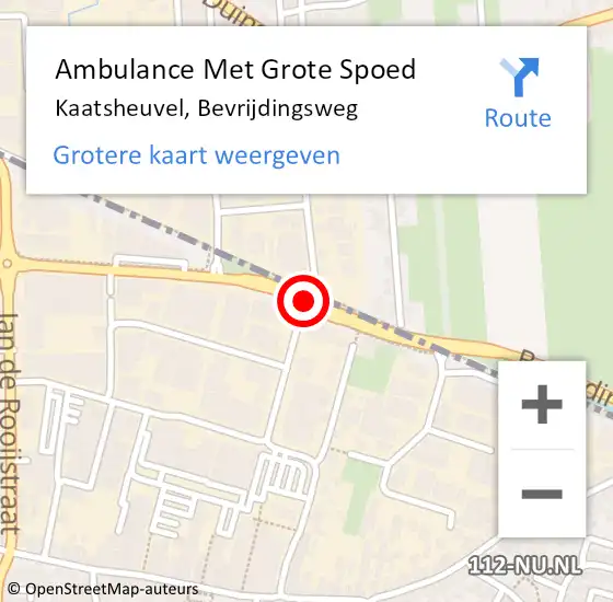 Locatie op kaart van de 112 melding: Ambulance Met Grote Spoed Naar Kaatsheuvel, Bevrijdingsweg op 14 september 2018 15:55