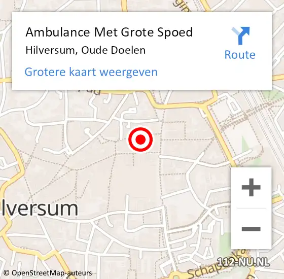 Locatie op kaart van de 112 melding: Ambulance Met Grote Spoed Naar Hilversum, Oude Doelen op 14 september 2018 16:19