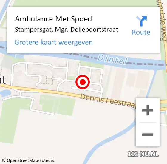 Locatie op kaart van de 112 melding: Ambulance Met Spoed Naar Stampersgat, Mgr. Dellepoortstraat op 15 september 2018 00:15