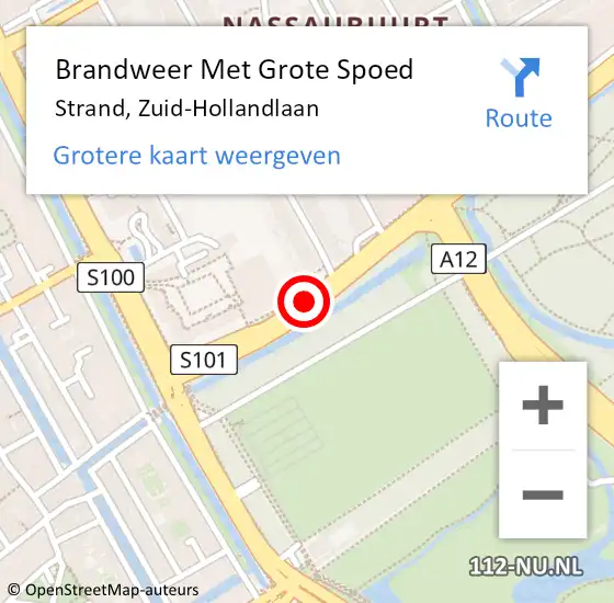 Locatie op kaart van de 112 melding: Brandweer Met Grote Spoed Naar Strand, Zuid-Hollandlaan op 15 september 2018 13:50