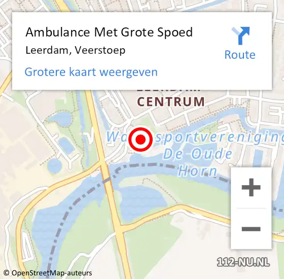 Locatie op kaart van de 112 melding: Ambulance Met Grote Spoed Naar Leerdam, Veerstoep op 15 september 2018 14:42