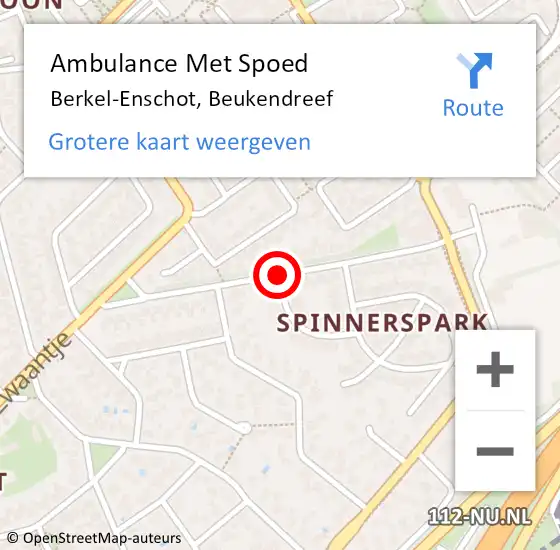 Locatie op kaart van de 112 melding: Ambulance Met Spoed Naar Berkel-Enschot, Beukendreef op 15 september 2018 15:33