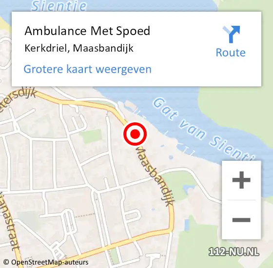 Locatie op kaart van de 112 melding: Ambulance Met Spoed Naar Kerkdriel, Maasbandijk op 15 september 2018 19:58