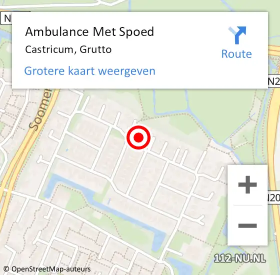Locatie op kaart van de 112 melding: Ambulance Met Spoed Naar Castricum, Grutto op 15 september 2018 23:05