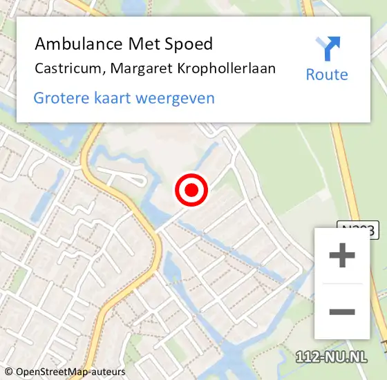 Locatie op kaart van de 112 melding: Ambulance Met Spoed Naar Castricum, Margaret Krophollerlaan op 15 september 2018 23:19