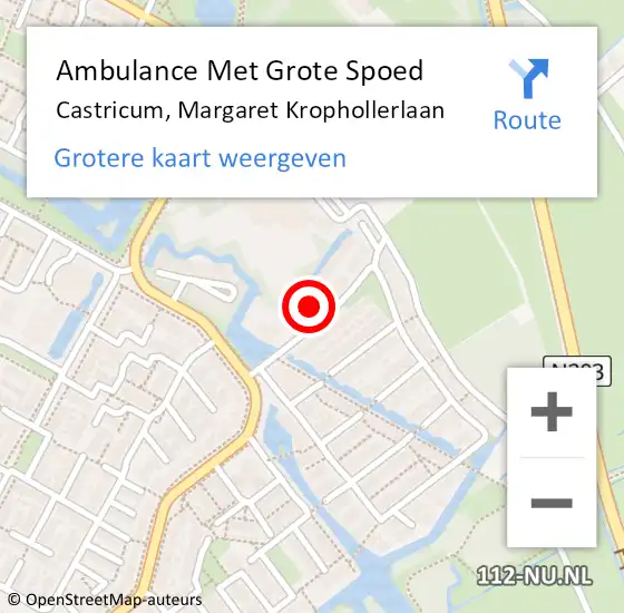 Locatie op kaart van de 112 melding: Ambulance Met Grote Spoed Naar Castricum, Margaret Krophollerlaan op 15 september 2018 23:22