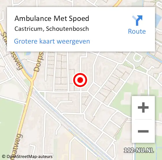 Locatie op kaart van de 112 melding: Ambulance Met Spoed Naar Castricum, Schoutenbosch op 16 september 2018 02:07