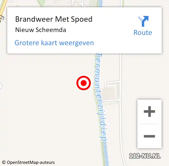 Locatie op kaart van de 112 melding: Brandweer Met Spoed Naar Nieuw Scheemda op 16 september 2018 06:41