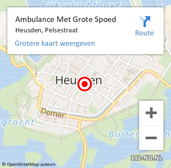 Locatie op kaart van de 112 melding: Ambulance Met Grote Spoed Naar Heusden, Pelsestraat op 16 september 2018 22:27