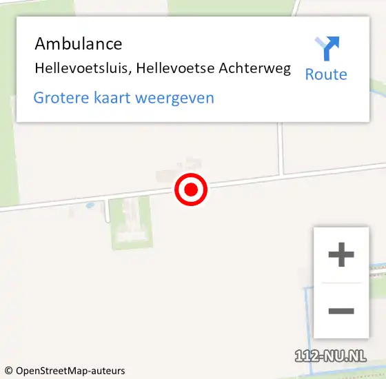 Locatie op kaart van de 112 melding: Ambulance Hellevoetsluis, Hellevoetse Achterweg op 17 september 2018 11:42