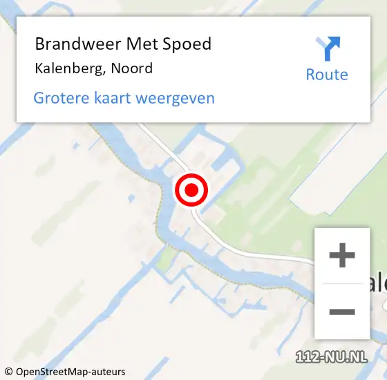 Locatie op kaart van de 112 melding: Brandweer Met Spoed Naar Kalenberg, Noord op 17 september 2018 13:37