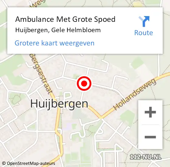 Locatie op kaart van de 112 melding: Ambulance Met Grote Spoed Naar Huijbergen, Gele Helmbloem op 17 september 2018 16:50
