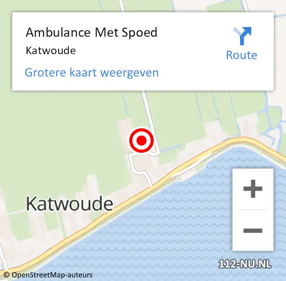 Locatie op kaart van de 112 melding: Ambulance Met Spoed Naar Katwoude op 17 september 2018 20:30