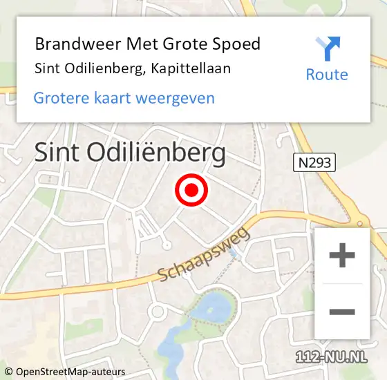 Locatie op kaart van de 112 melding: Brandweer Met Grote Spoed Naar Sint Odilienberg, Kapittellaan op 17 september 2018 22:07