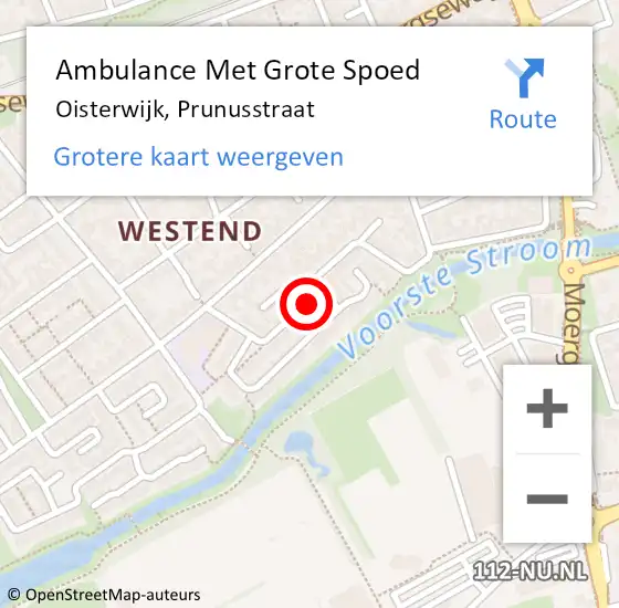 Locatie op kaart van de 112 melding: Ambulance Met Grote Spoed Naar Oisterwijk, Prunusstraat op 18 september 2018 00:23