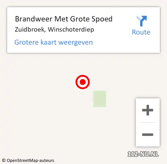 Locatie op kaart van de 112 melding: Brandweer Met Grote Spoed Naar Groningen, Winschoterdiep op 18 september 2018 16:38