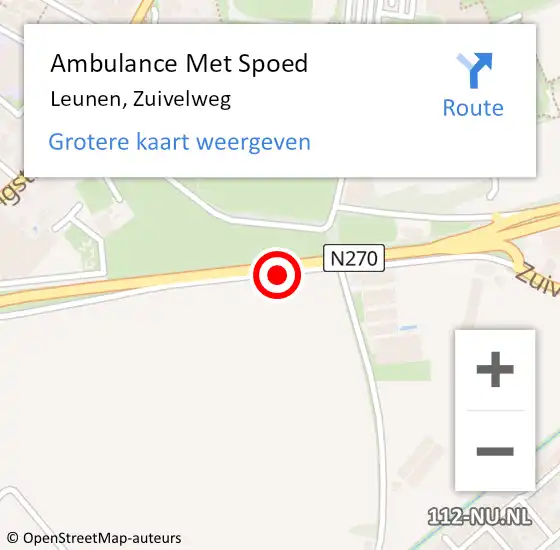 Locatie op kaart van de 112 melding: Ambulance Met Spoed Naar Leunen, Zuivelweg op 24 september 2013 20:28
