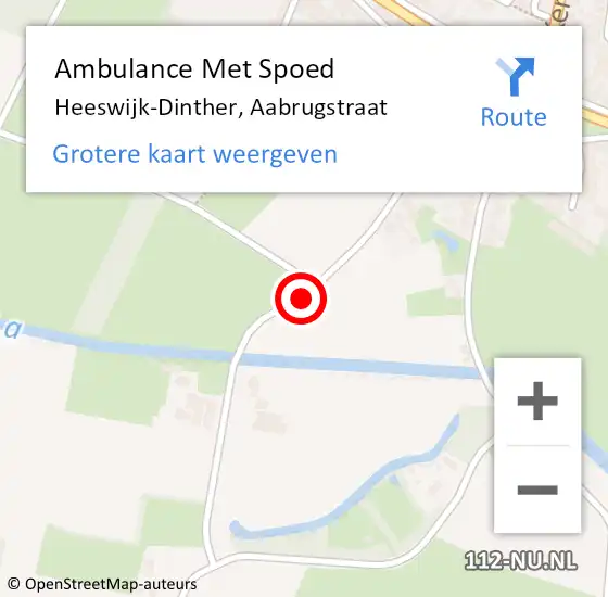 Locatie op kaart van de 112 melding: Ambulance Met Spoed Naar Heeswijk-Dinther, Aabrugstraat op 9 maart 2014 15:13