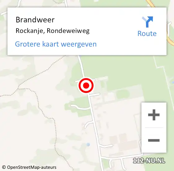 Locatie op kaart van de 112 melding: Brandweer Rockanje, Rondeweiweg op 19 september 2018 19:10