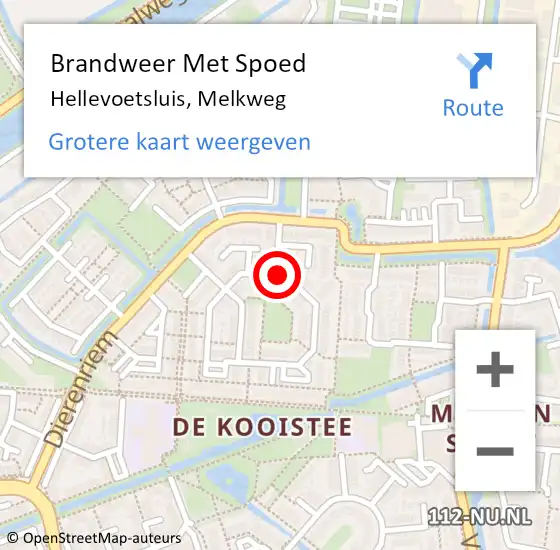 Locatie op kaart van de 112 melding: Brandweer Met Spoed Naar Hellevoetsluis, Melkweg op 19 september 2018 20:19
