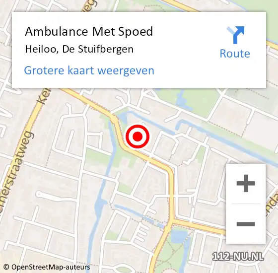 Locatie op kaart van de 112 melding: Ambulance Met Spoed Naar Heiloo, De Stuifbergen op 20 september 2018 00:12