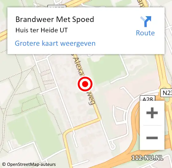 Locatie op kaart van de 112 melding: Brandweer Met Spoed Naar Huis ter Heide Ut op 20 september 2018 01:28