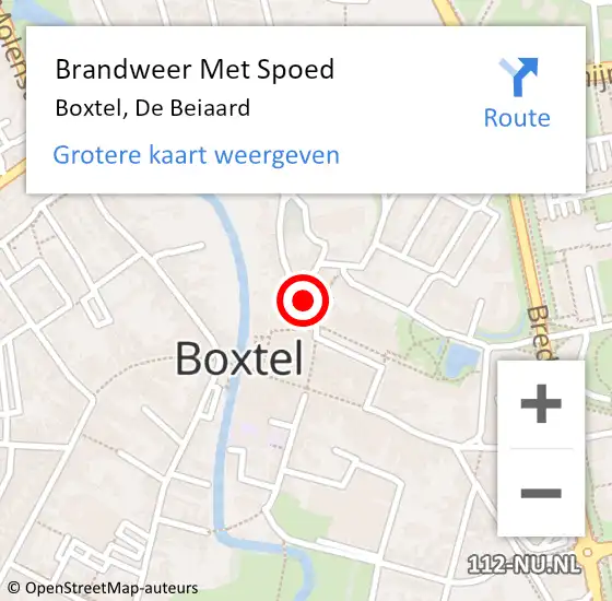 Locatie op kaart van de 112 melding: Brandweer Met Spoed Naar Boxtel, De Beiaard op 20 september 2018 02:19