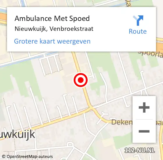 Locatie op kaart van de 112 melding: Ambulance Met Spoed Naar Nieuwkuijk, Venbroekstraat op 20 september 2018 11:14