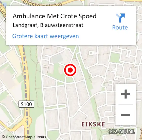 Locatie op kaart van de 112 melding: Ambulance Met Grote Spoed Naar Landgraaf, Blauwsteenstraat op 9 maart 2014 17:41
