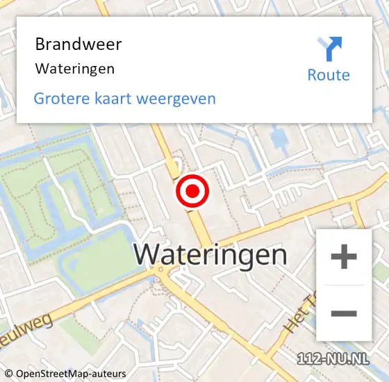 Locatie op kaart van de 112 melding: Brandweer Wateringen op 21 september 2018 01:29