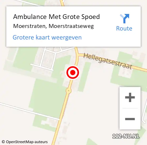 Locatie op kaart van de 112 melding: Ambulance Met Grote Spoed Naar Moerstraten, Moerstraatseweg op 21 september 2018 14:12