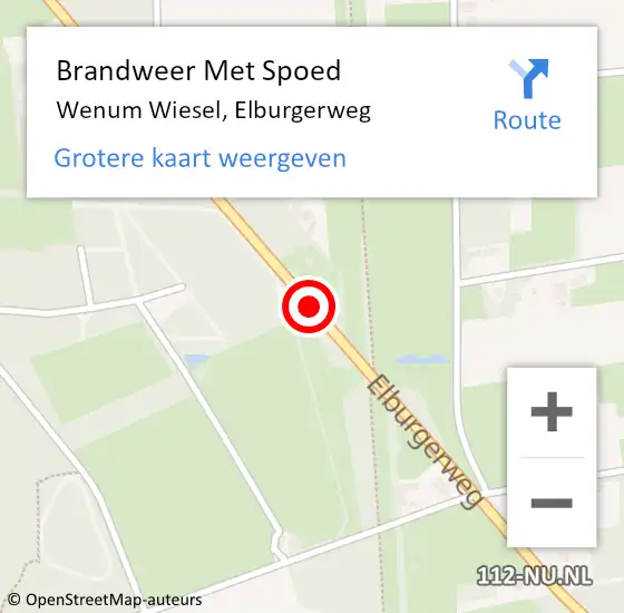 Locatie op kaart van de 112 melding: Brandweer Met Spoed Naar Wenum Wiesel, Elburgerweg op 21 september 2018 19:29