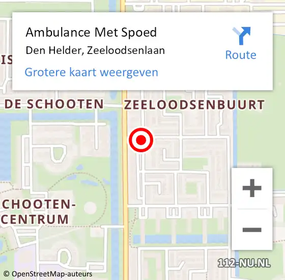 Locatie op kaart van de 112 melding: Ambulance Met Spoed Naar Den Helder, Zeeloodsenlaan op 21 september 2018 19:30