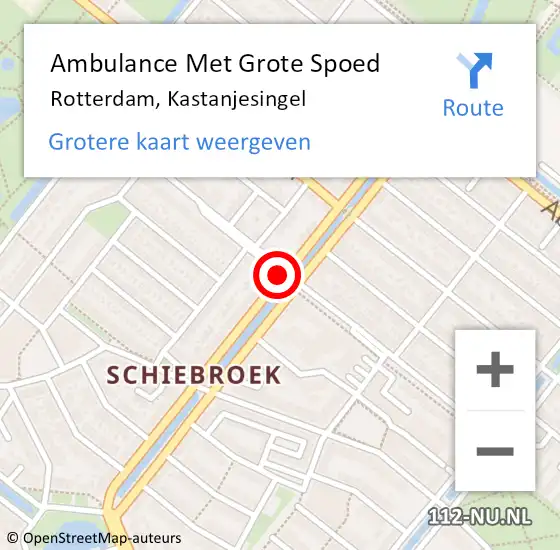 Locatie op kaart van de 112 melding: Ambulance Met Grote Spoed Naar Rotterdam, Kastanjesingel op 22 september 2018 02:48