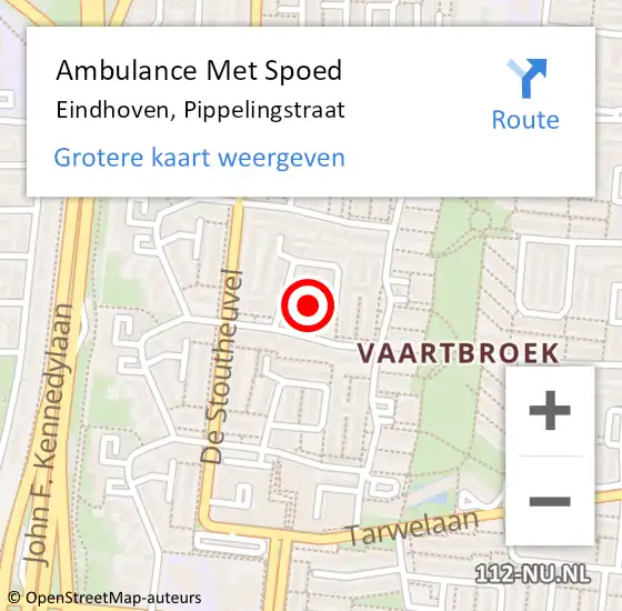 Locatie op kaart van de 112 melding: Ambulance Met Spoed Naar Eindhoven, Pippelingstraat op 22 september 2018 09:47