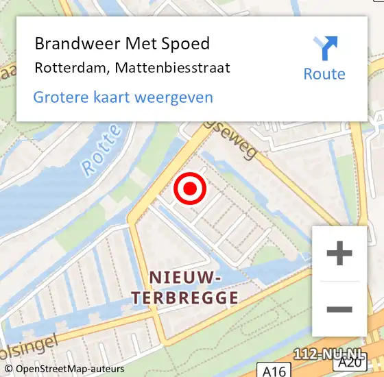 Locatie op kaart van de 112 melding: Brandweer Met Spoed Naar Rotterdam, Mattenbiesstraat op 22 september 2018 10:50