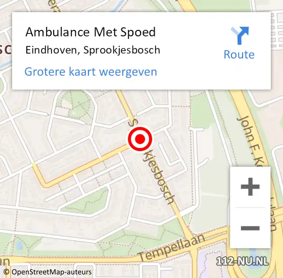 Locatie op kaart van de 112 melding: Ambulance Met Spoed Naar Eindhoven, Sprookjesbosch op 22 september 2018 11:06