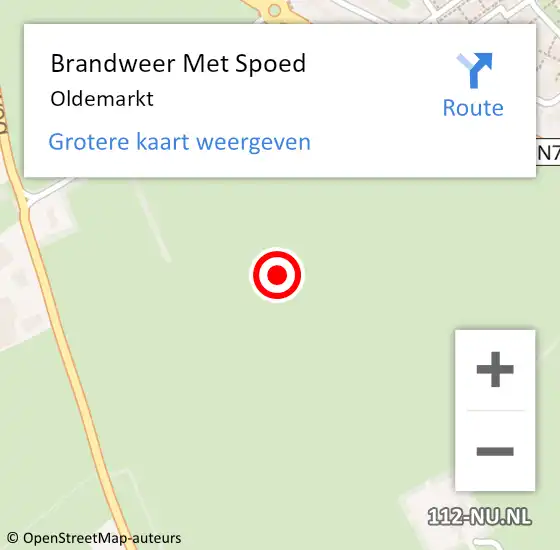 Locatie op kaart van de 112 melding: Brandweer Met Spoed Naar Oldemarkt op 22 september 2018 13:34