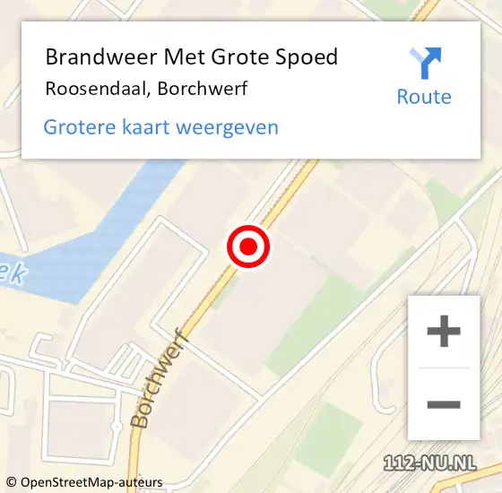 Locatie op kaart van de 112 melding: Brandweer Met Grote Spoed Naar Roosendaal, Borchwerf op 22 september 2018 16:15